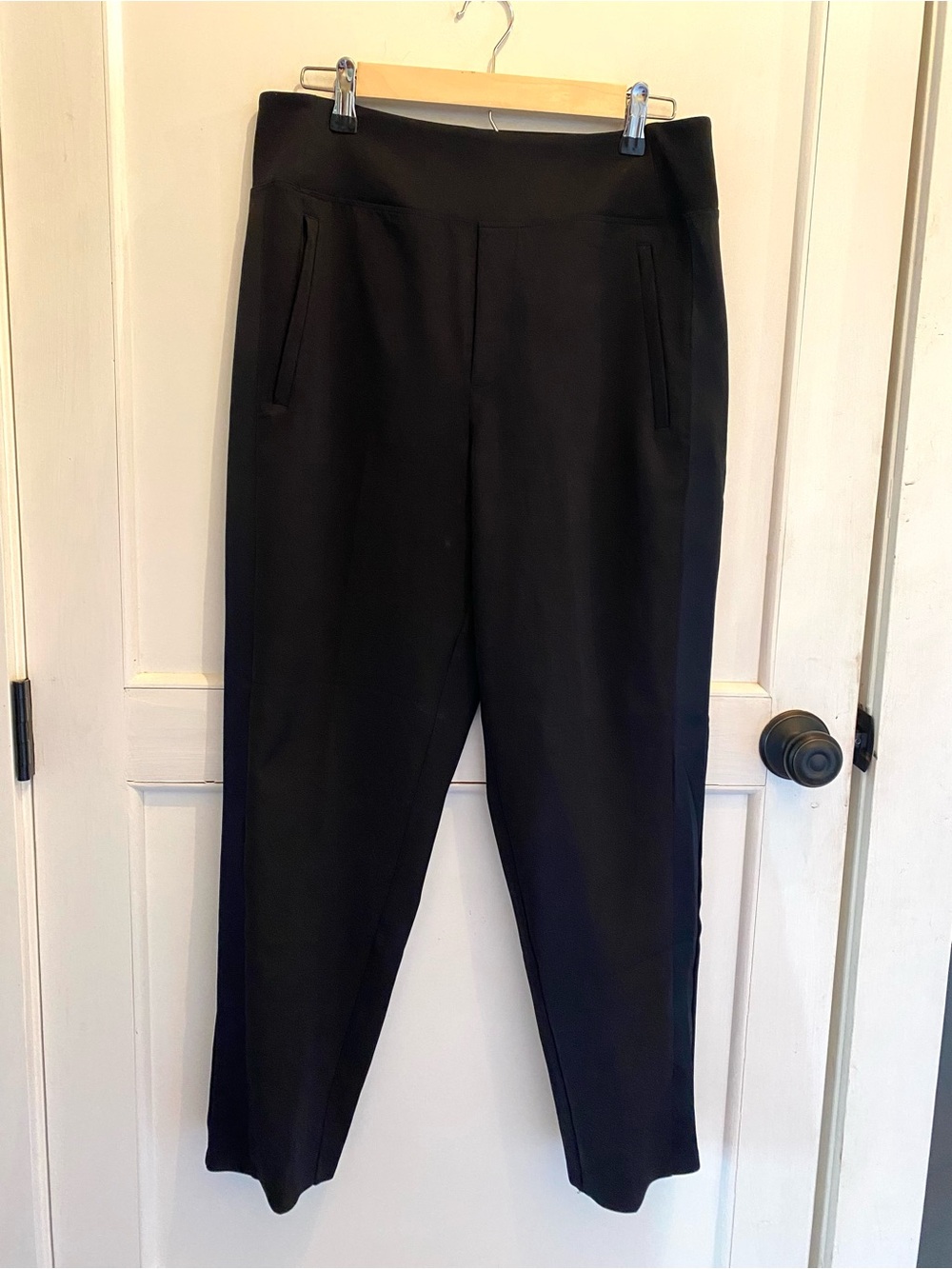 Athleta Black Dress Pants with Satin Side Detail
